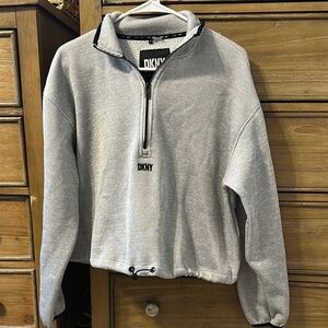 DKNY Gray sport quarter zip up sweatshirt